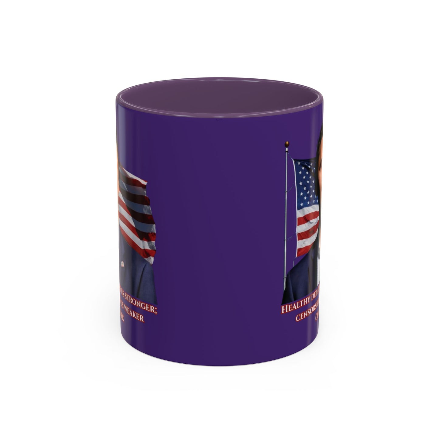 Charlie Kirk, Healthy Debate Purple Accent Mug by theGreenDragonTavern.shop