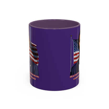 Charlie Kirk, Healthy Debate Purple Accent Mug by theGreenDragonTavern.shop