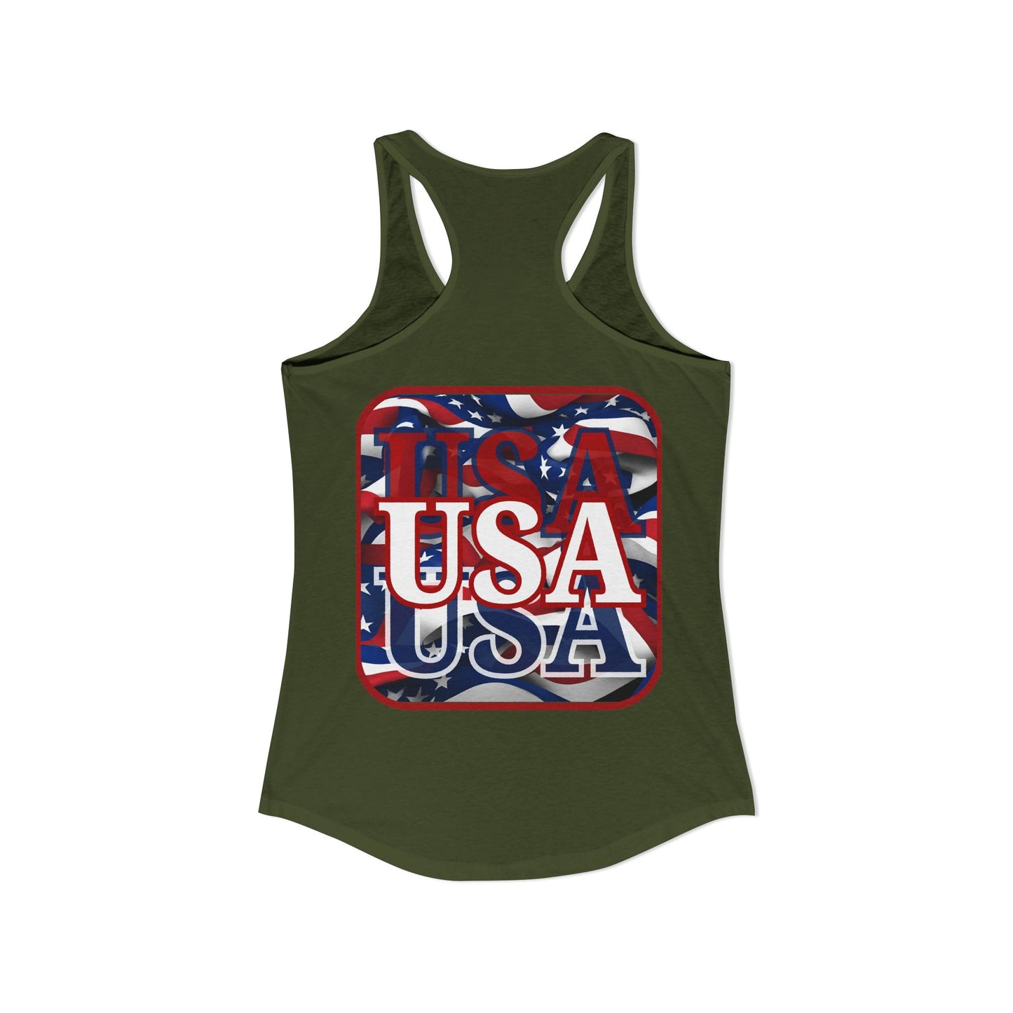 2-sided, Red WHITE and Blue USA Patriot Women's Racerback Tank Top by theGreenDragonTavern.shop