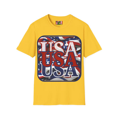 RED White and Blue USA Patriot Light colors Unisex T-Shirt by theGreenDragonTavern.shop