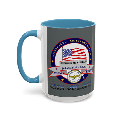 DNASM 2-sided, Founding & Student Art w/Navy Ring Grey Accent Mug by theGreenDragonTavern.shop