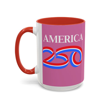 America 250 Pink Accent Mug by theGreenDragonTavern.shop