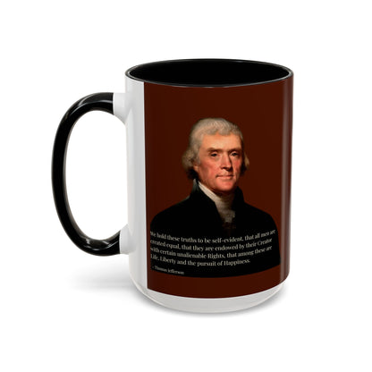 We hold these truths to be self-evident Brown Accent Mug by theGreenDragonTavern.shop
