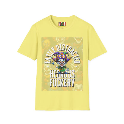 Easily Distracted by Heinous Fuckery Little Jincs Light colors Unisex T-Shirt by theGreenDragonTavern.shop