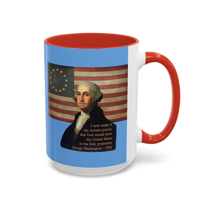Washington's Earnest Prayer Light Blue Accent Mug by theGreenDragonTavern.shop