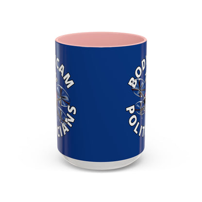 Bodycam the Politicians Drone Dark Blue Accent Mug by theGreenDragonTavern.shop