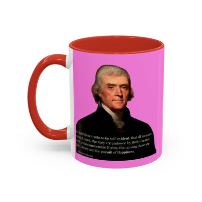 We hold these truths to be self-evident Pink Accent Mug by theGreenDragonTavern.shop