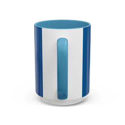 Hula Girl Packin' Heat Dark Blue Accent Mug by theGreenDragonTavern.shop