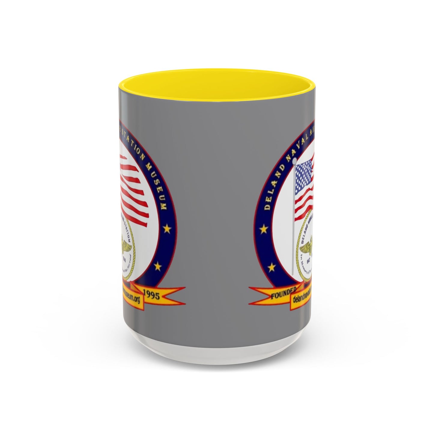 DeLand Naval Air Station Museum Grey Accent Mug by theGreenDragonTavern.shop