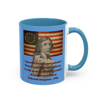 Deborah Sampson, America's Mulan Light Blue Accent Mug by theGreenDragonTavern.shop