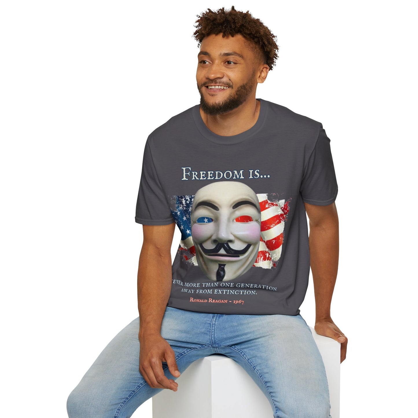 Ronald Reagan Freedom Vendetta Dark colors Unisex T-Shirt by theGreenDragonTavern.shop