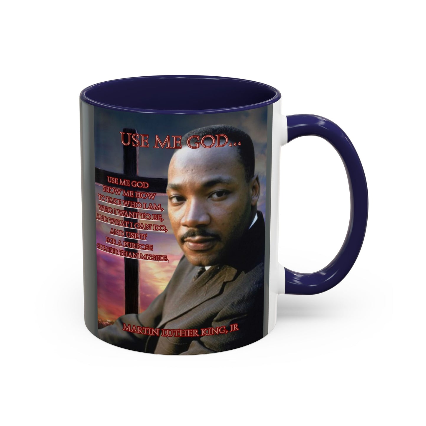 Use Me God, MLK Jr Grey Accent Mug by theGreenDragonTavern.shop