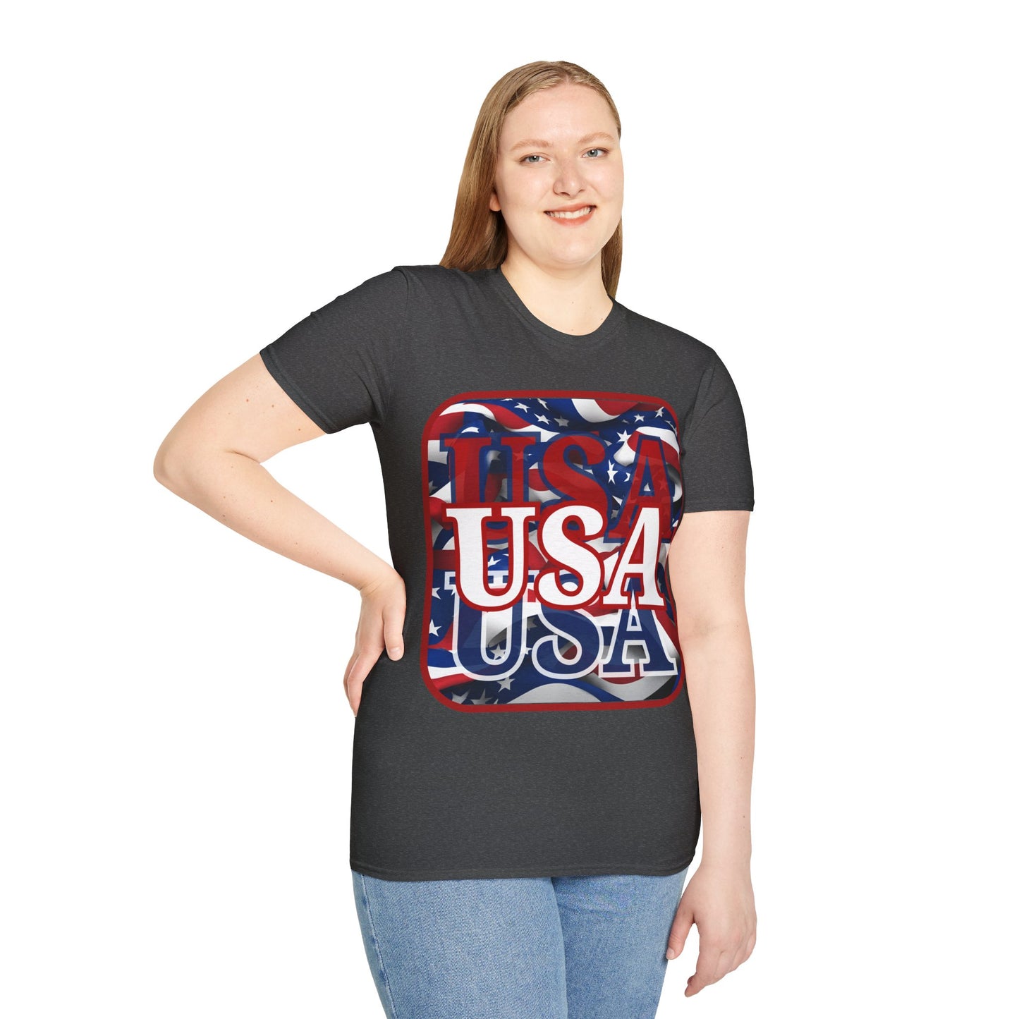 Red WHITE and Blue USA Patriot Dark colors Unisex T-Shirt by theGreenDragonTavern.shop