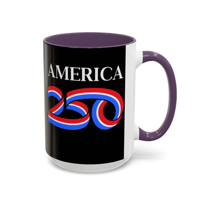 America 250 Black Accent Mug by theGreenDragonTavern.shop