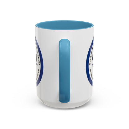 DNASM Student Art Navy Frame White Accent Mug by theGreenDragonTavern.shop