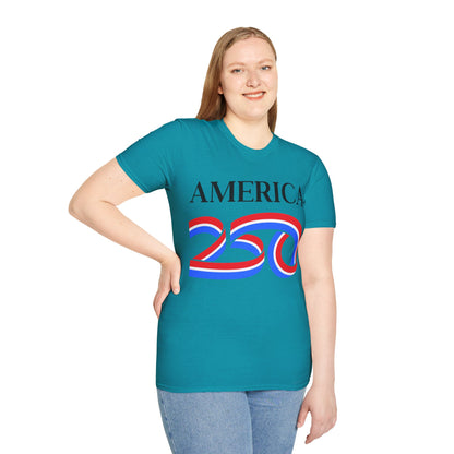 America 250 Black font, Dark colors, Unisex T-Shirt by theGreenDragonTavern.shop