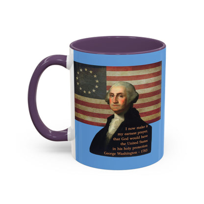 Washington's Earnest Prayer Light Blue Accent Mug by theGreenDragonTavern.shop