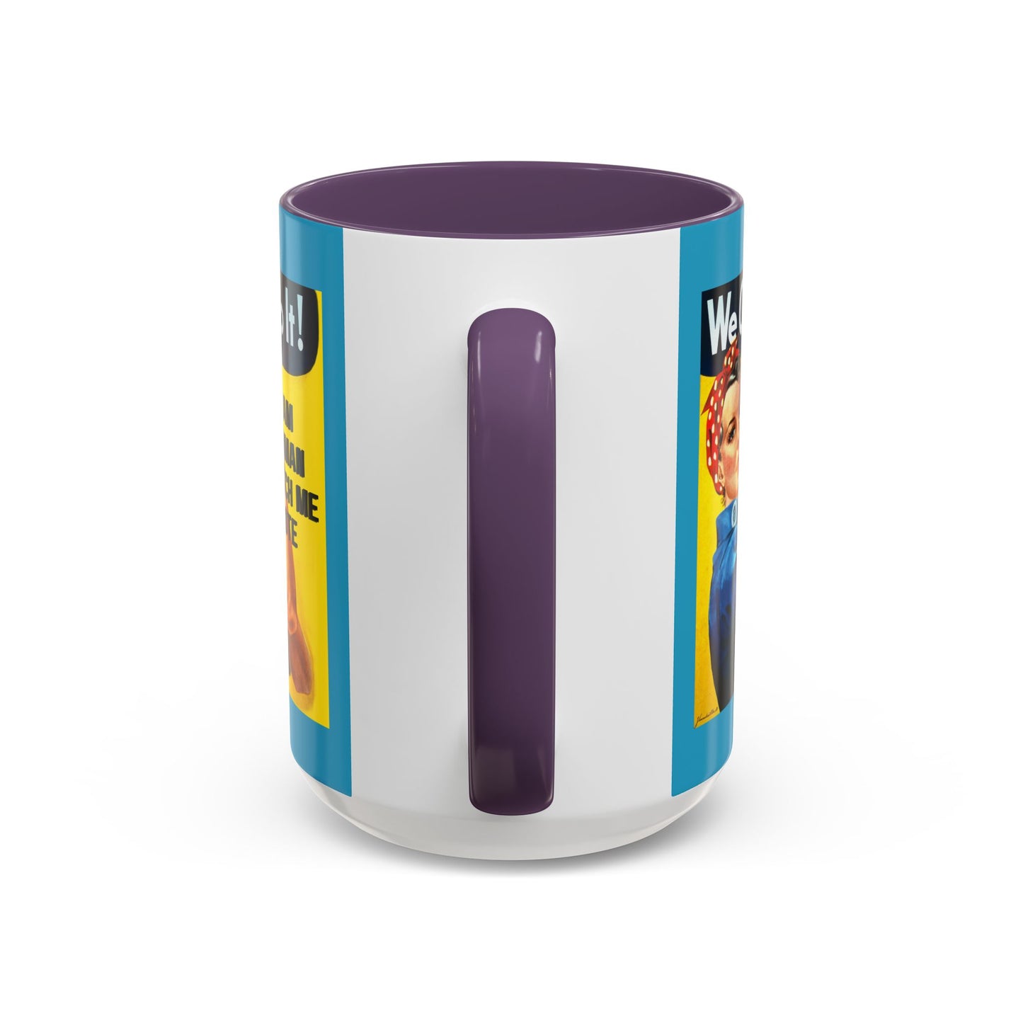 I Am Woman Watch Me Vote Rosie Turquoise Accent Mug by theGreenDragonTavern.shop