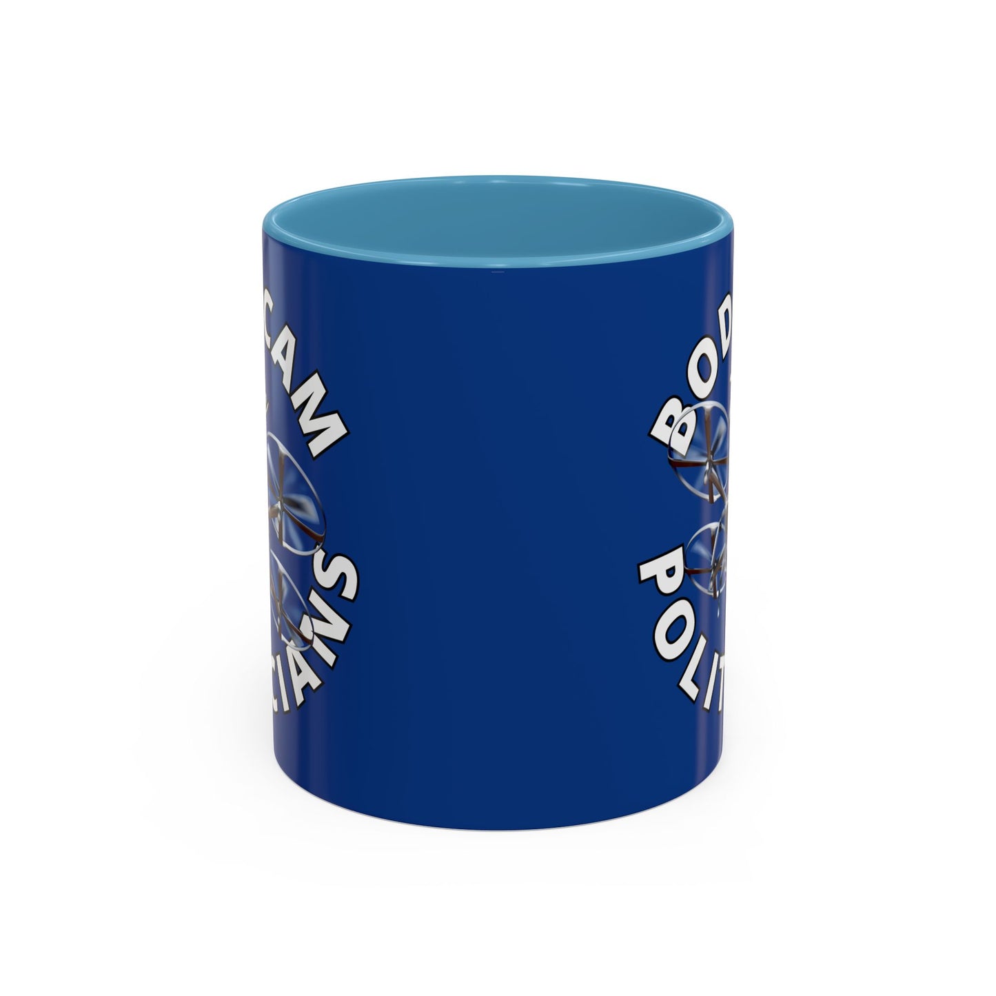 Bodycam the Politicians Drone Dark Blue Accent Mug by theGreenDragonTavern.shop