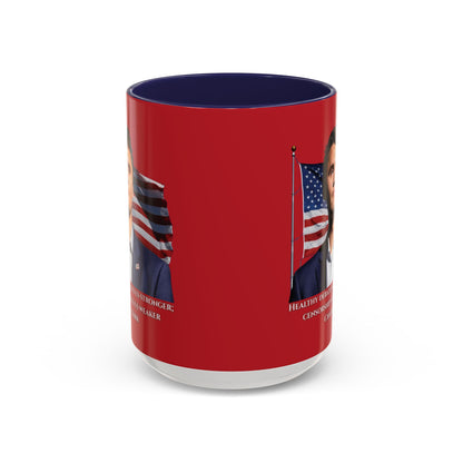 Charlie Kirk, Healthy Debate Red Accent Mug by theGreenDragonTavern.shop