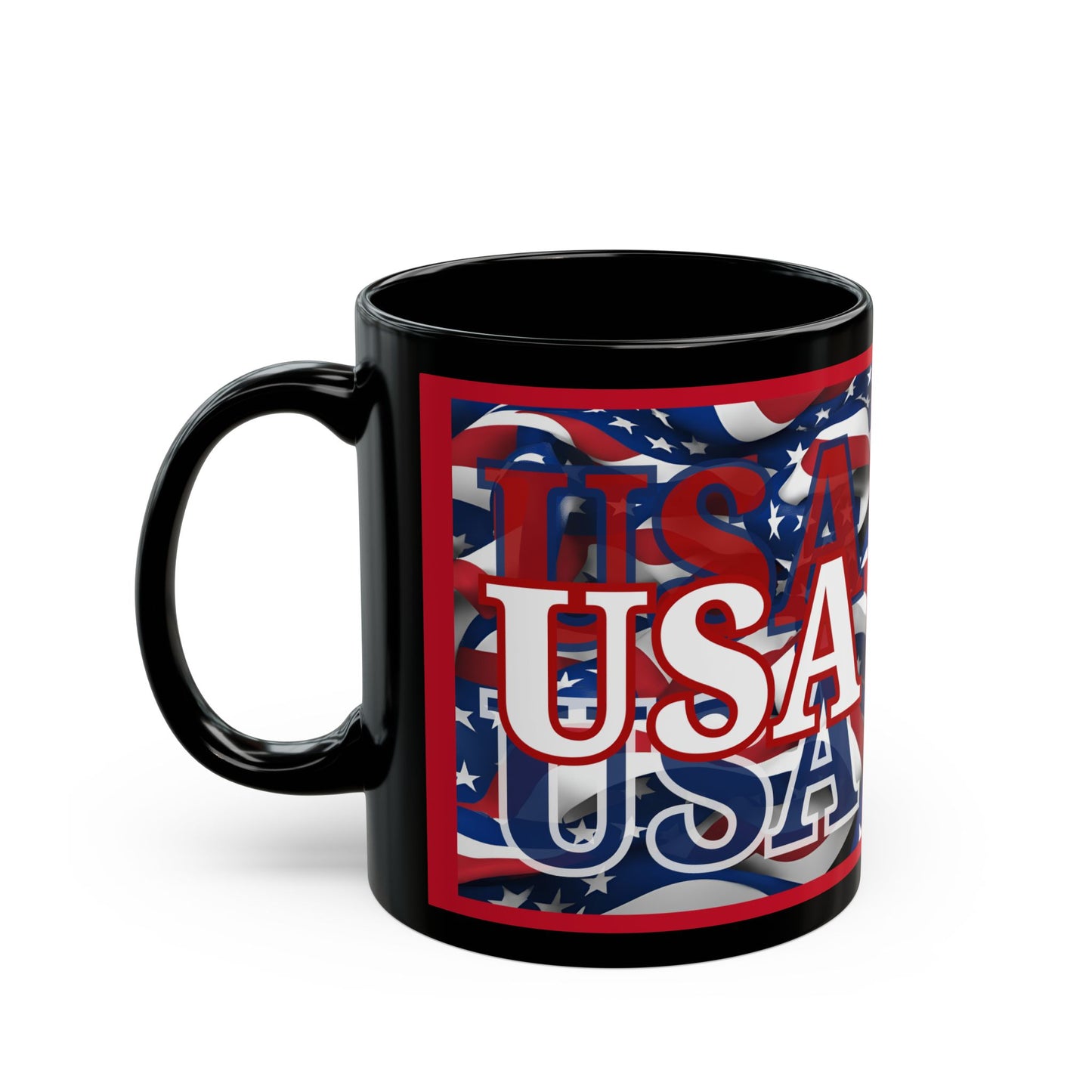 USA White font Center Patriot Red Mug by theGreenDragonTavern.shop