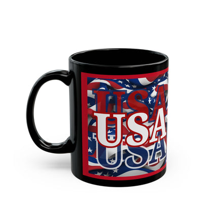 USA White font Center Patriot Red Mug by theGreenDragonTavern.shop
