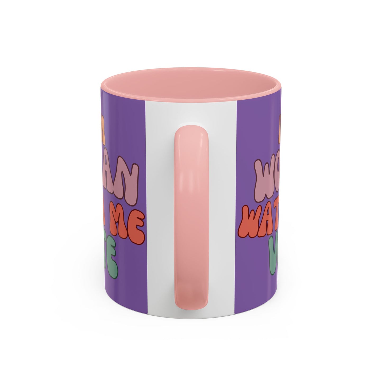 I Am Woman Watch Me Vote Purple Accent Mug by theGreenDragonTavern.shop