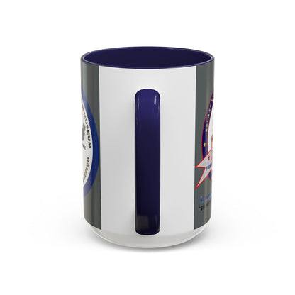 DNASM 2-sided, Founding & Student Art w/Navy Ring Grey Accent Mug by theGreenDragonTavern.shop