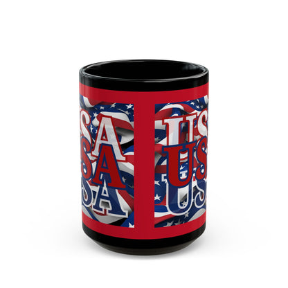USA Red font Center Patriot Red Mug by theGreenDragonTavern.shop