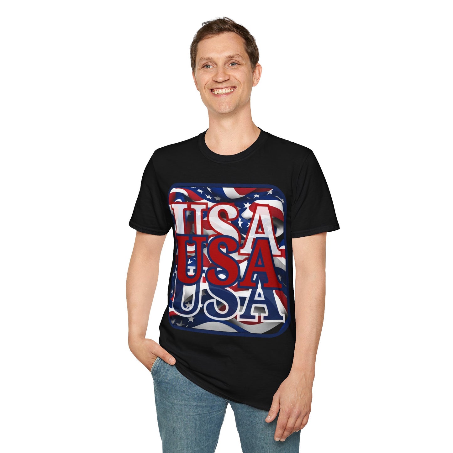 RED White and Blue USA Patriot DKcolors Unisex T-Shirt by theGreenDragonTavern.shop