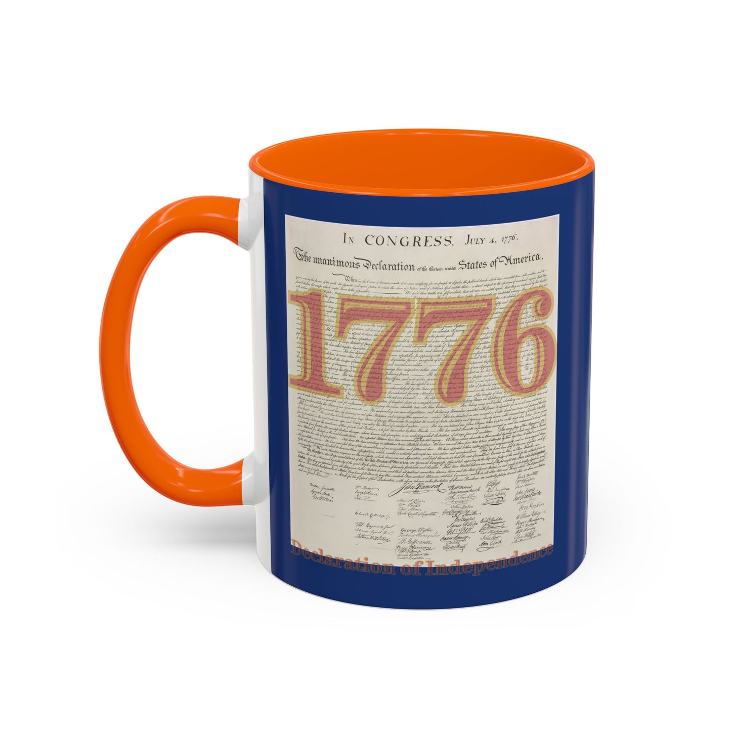 Declaration of Independence Dark Blue Accent Mug by theGreenDragonTavern.shop
