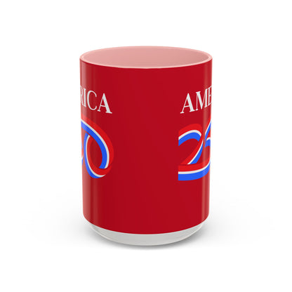 America 250 Red Accent Mug by theGreenDragonTavern.shop