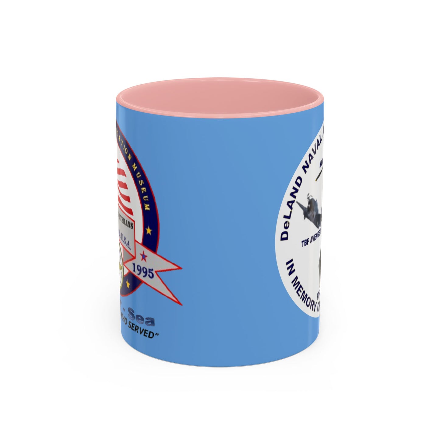 DNASM 2-sided, Founding & Student Art w/WhiteBG Light Blue Accent Mug by theGreenDragonTavern.shop