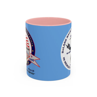 DNASM 2-sided, Founding & Student Art w/WhiteBG Light Blue Accent Mug by theGreenDragonTavern.shop