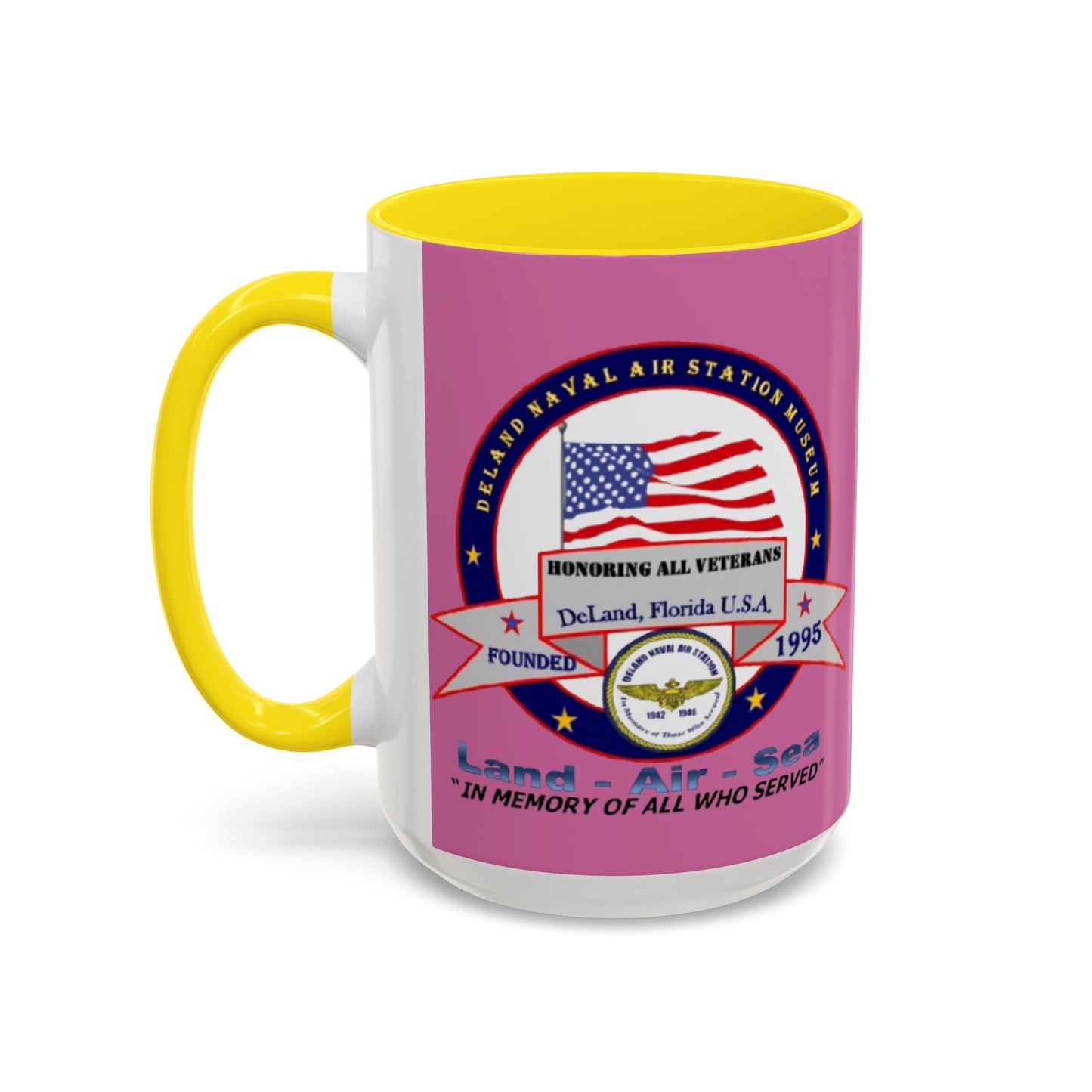 DNASM 2-sided, Founding & Student Art Pink Accent Mug by theGreenDragonTavern.shop