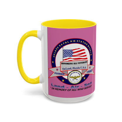 DNASM 2-sided, Founding & Student Art Pink Accent Mug by theGreenDragonTavern.shop