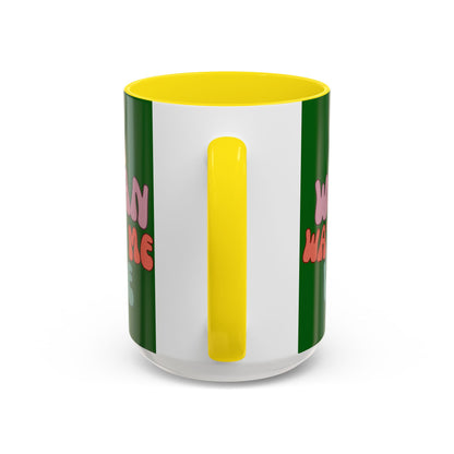 I Am Woman Watch Me Vote Dark Green Accent Mug by theGreenDragonTavern.shop