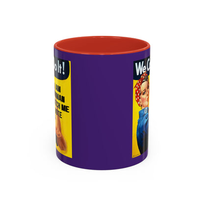 I Am Woman Watch Me Vote Rosie Dark Purple Accent Mug by theGreenDragonTavern.shop