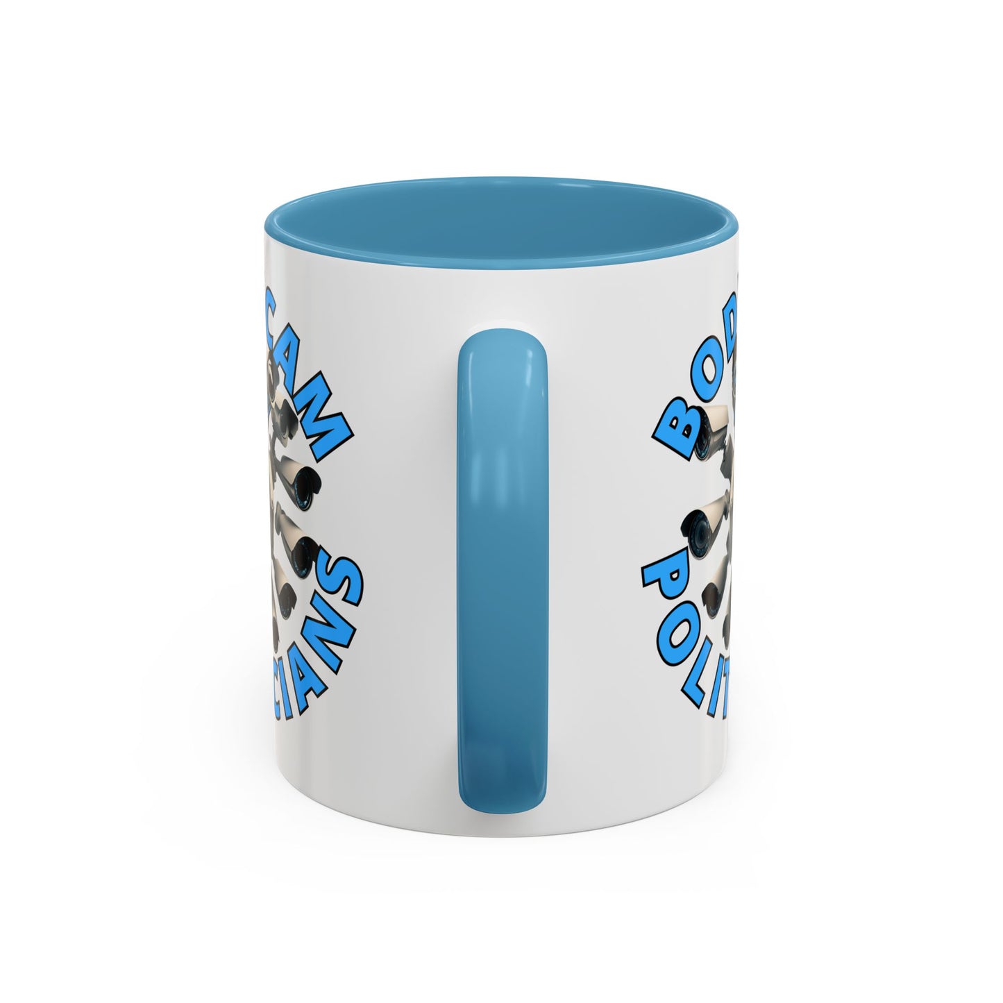 Bodycam the Politicians Cameras White Accent Mug by theGreenDragonTavern.shop