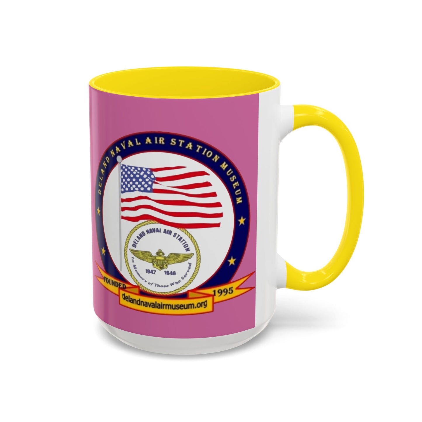 DeLand Naval Air Station Museum Pink Accent Mug by theGreenDragonTavern.shop