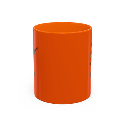 Hula Girl Packin' Heat Orange Accent Mug by theGreenDragonTavern.shop