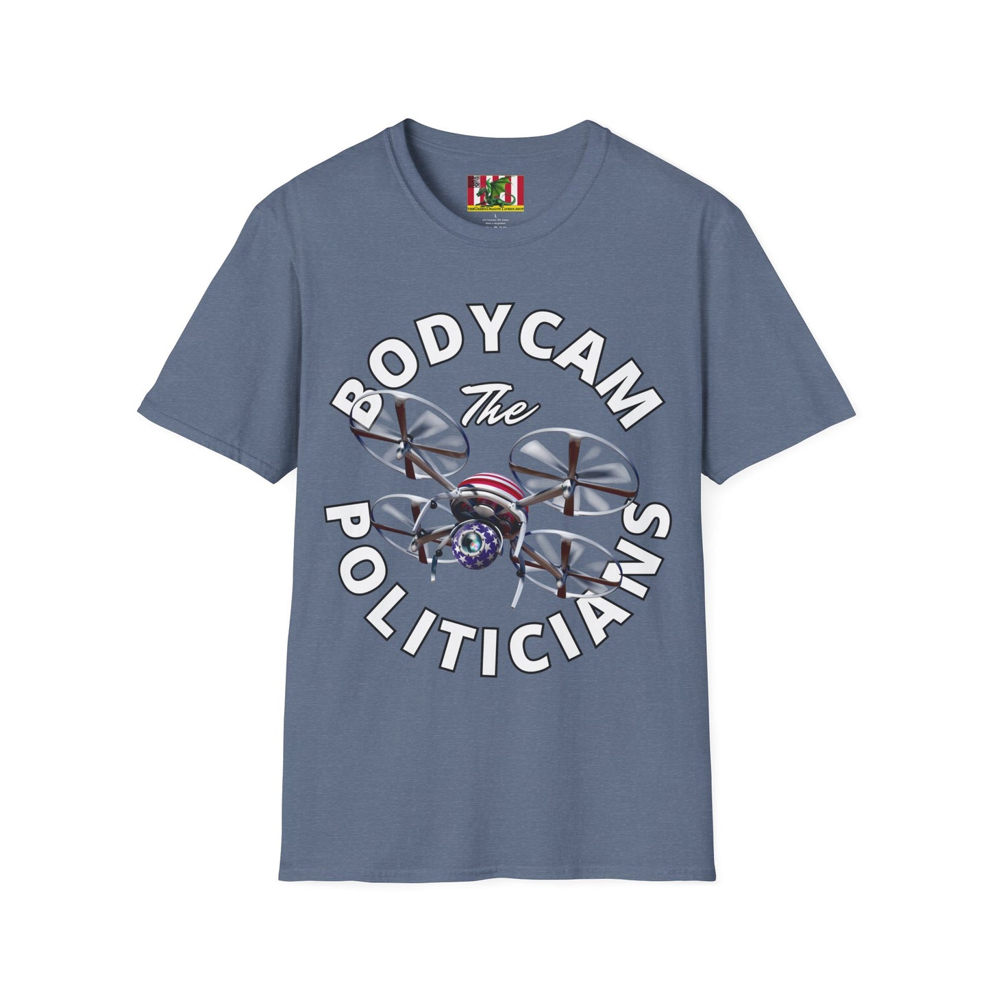 Bodycam the Politicians Drone Dark colors Unisex T-Shirt by theGreenDragonTavern.shop