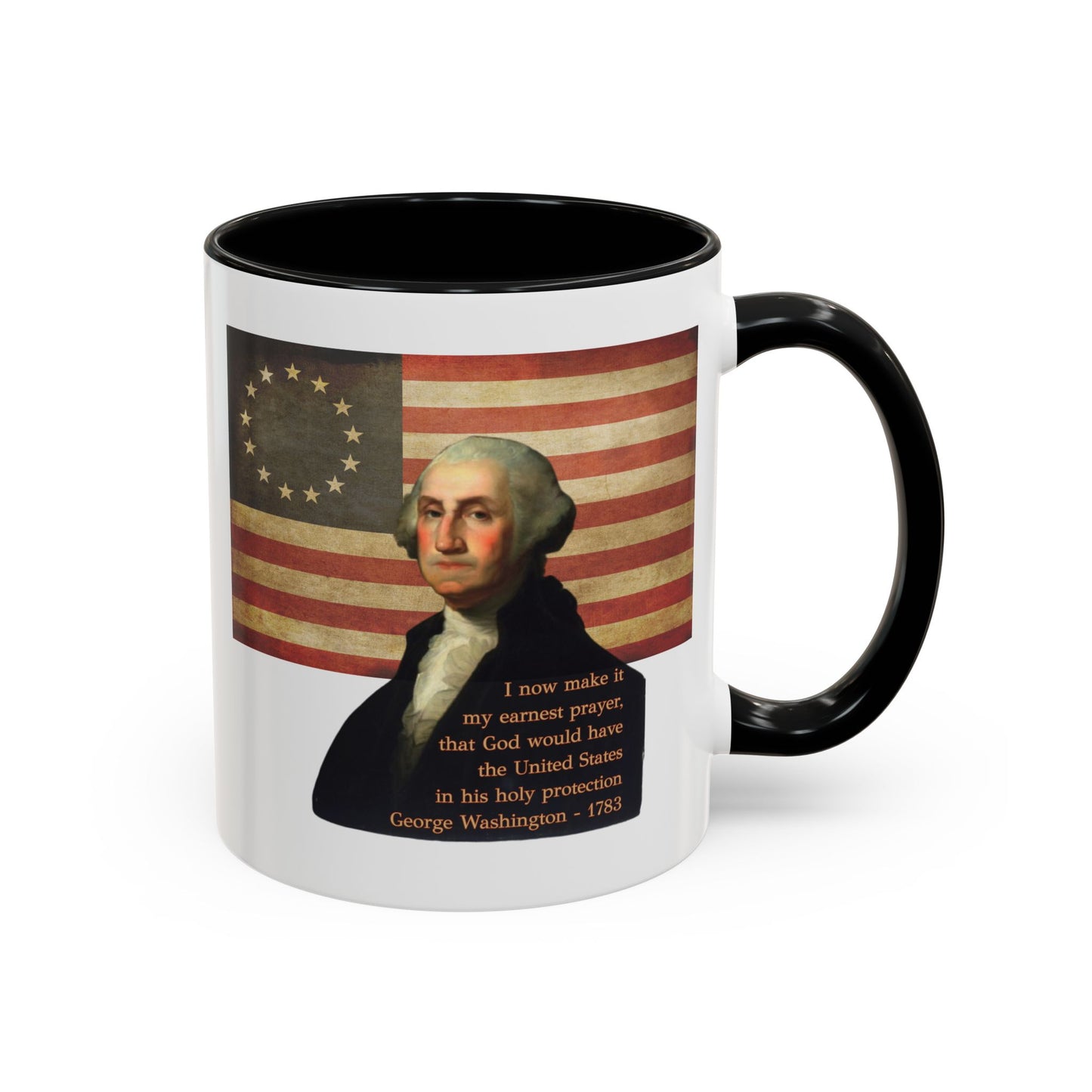 Washington's Earnest Prayer White Accent Mug by theGreenDragonTavern.shop