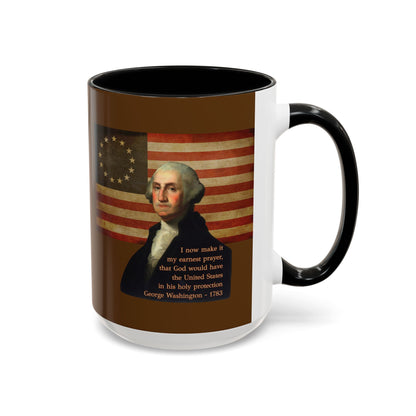Washington's Earnest Prayer Brown Accent Mug by theGreenDragonTavern.shop