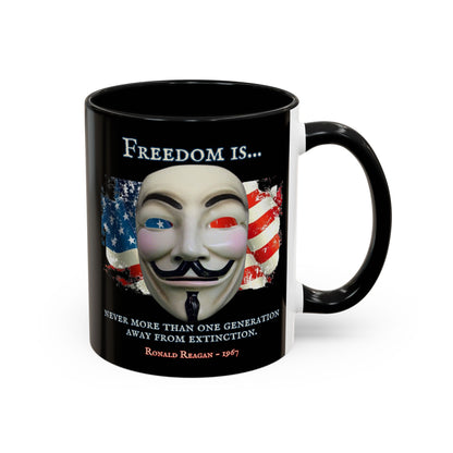 Ronald Reagan Freedom Vendetta Black Accent Mug by theGreenDragonTavern.shop