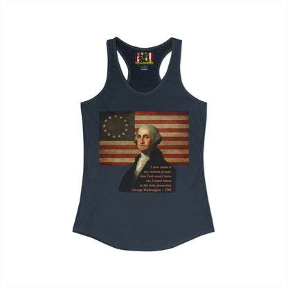 Washington's Earnest Prayer Women's Racerback Tank Top by theGreenDragonTavern.shop