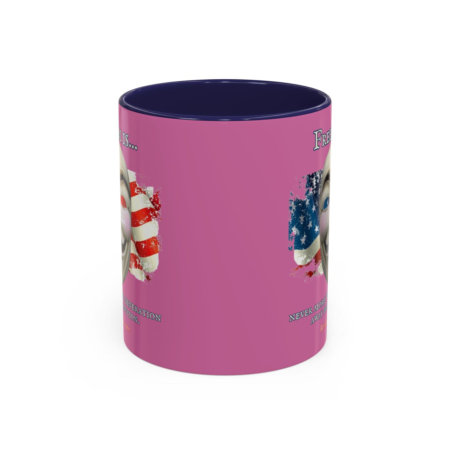 Ronald Reagan Freedom Vendetta Pink Accent Mug by theGreenDragonTavern.shop