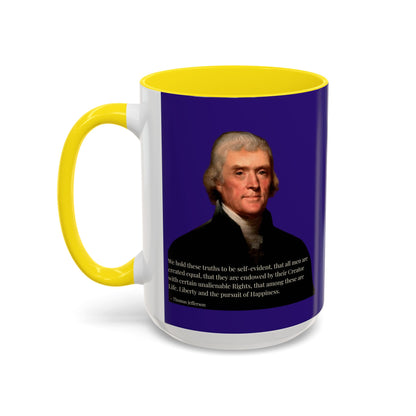 We hold these truths to be self-evident Dark Purple Accent Mug by theGreenDragonTavern.shop