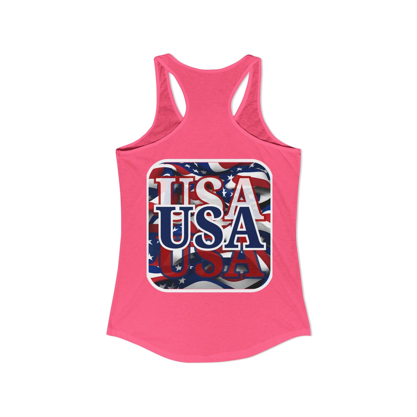 2-sided, Red White and BLUE USA Patriot Women's Racerback Tank Top by theGreenDragonTavern.shop