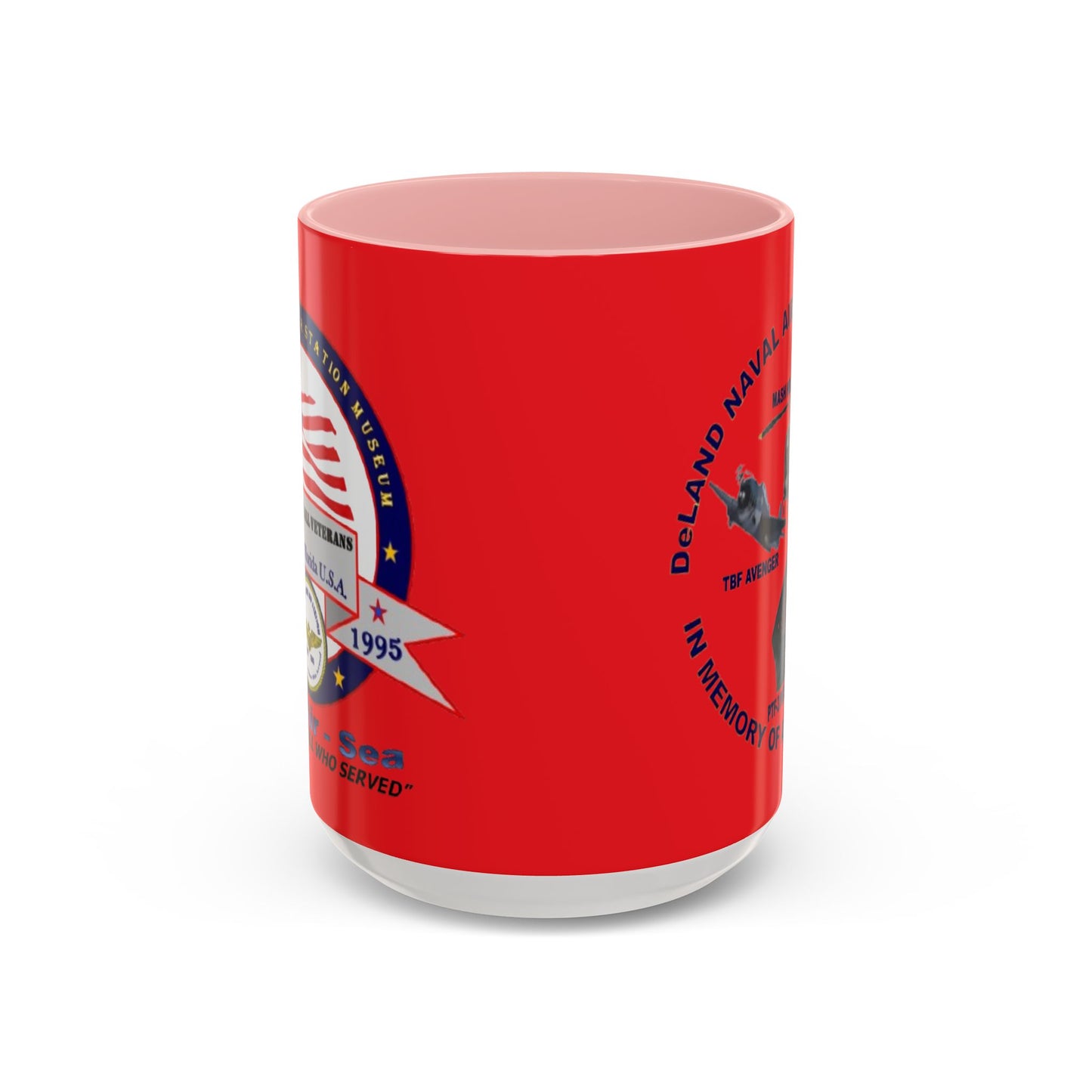 DNASM 2-sided, Founding & Student Art Red Accent Mug by theGreenDragonTavern.shop